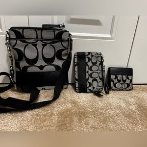 Coach purse, wristlet, wallet set